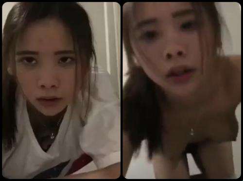 Wajah seorang gadis cantik sedang melakukan doggy dengan seorang pria